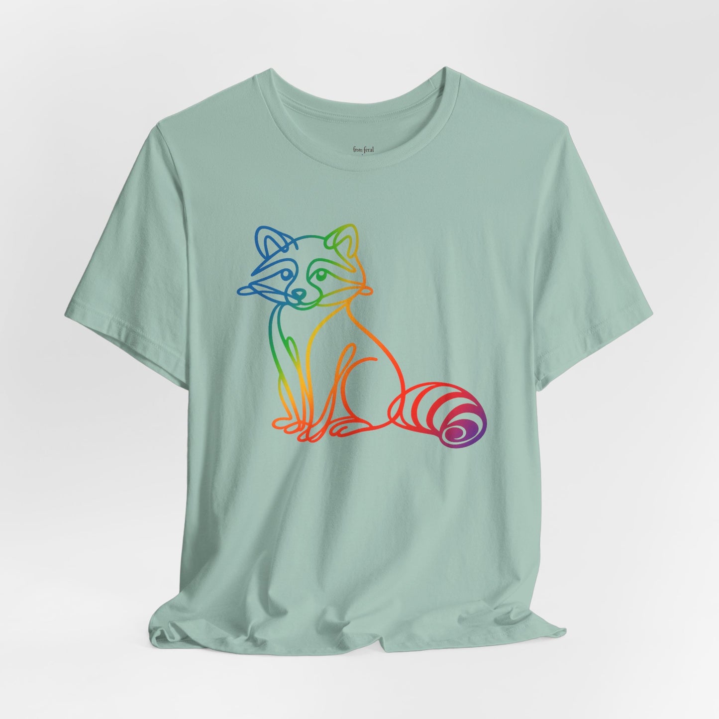 Raccoon Tee — Minimal Line Raccoon Scenic Graphic T-Shirt