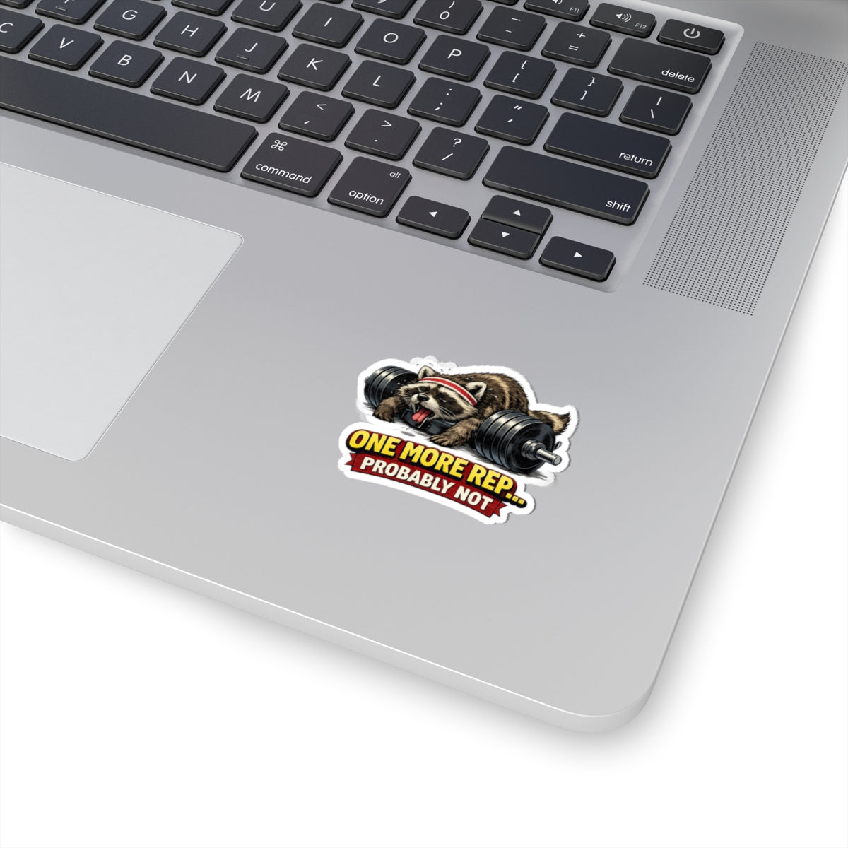 One More Rep Raccoon Stickers