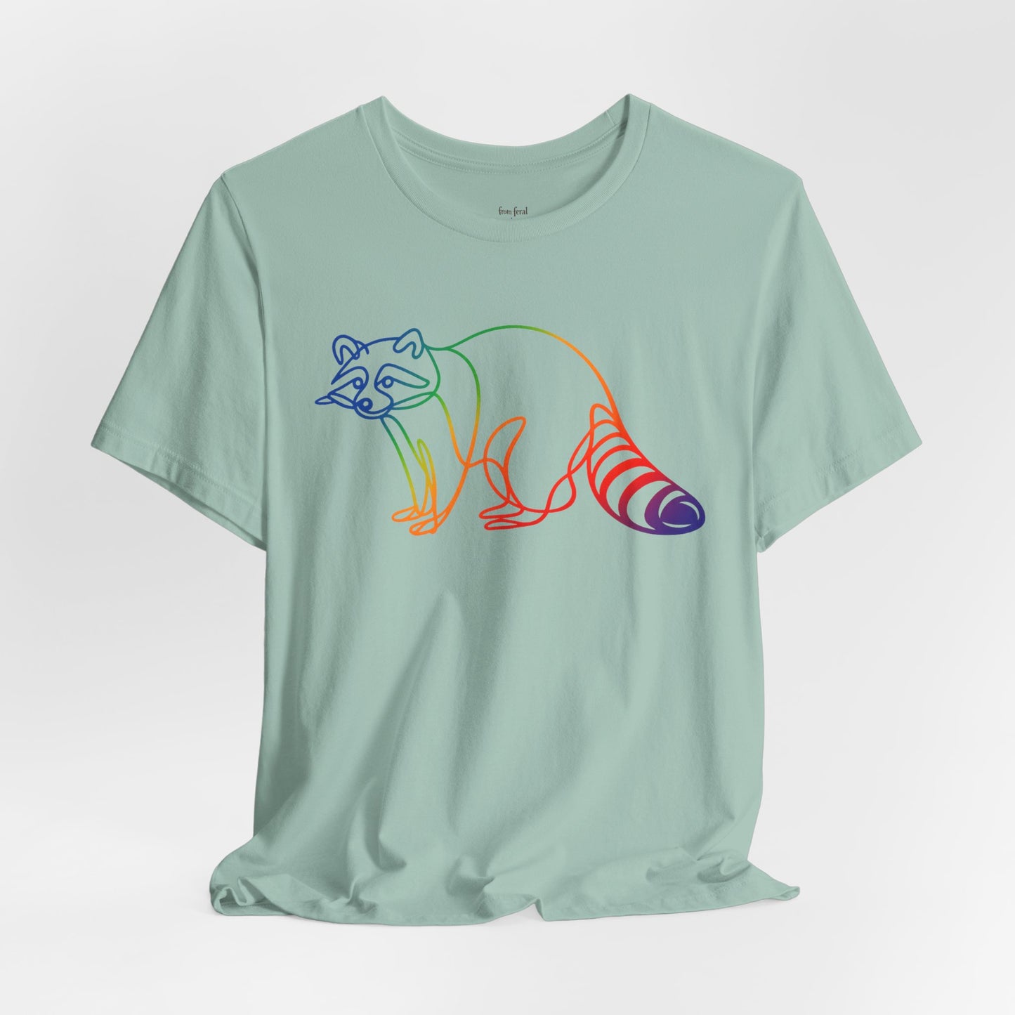 Raccoon Tee — Minimal Line Raccoon Scenic Graphic T-Shirt