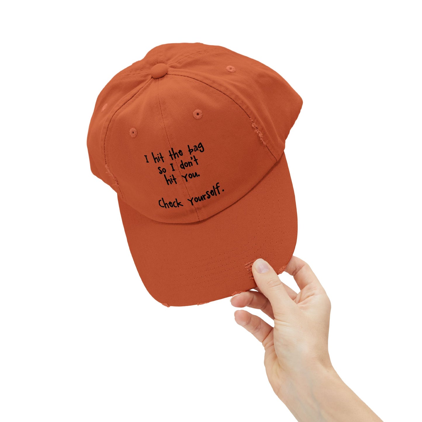 "Check Yourself" Distressed Cap — Funny Truth Hat
