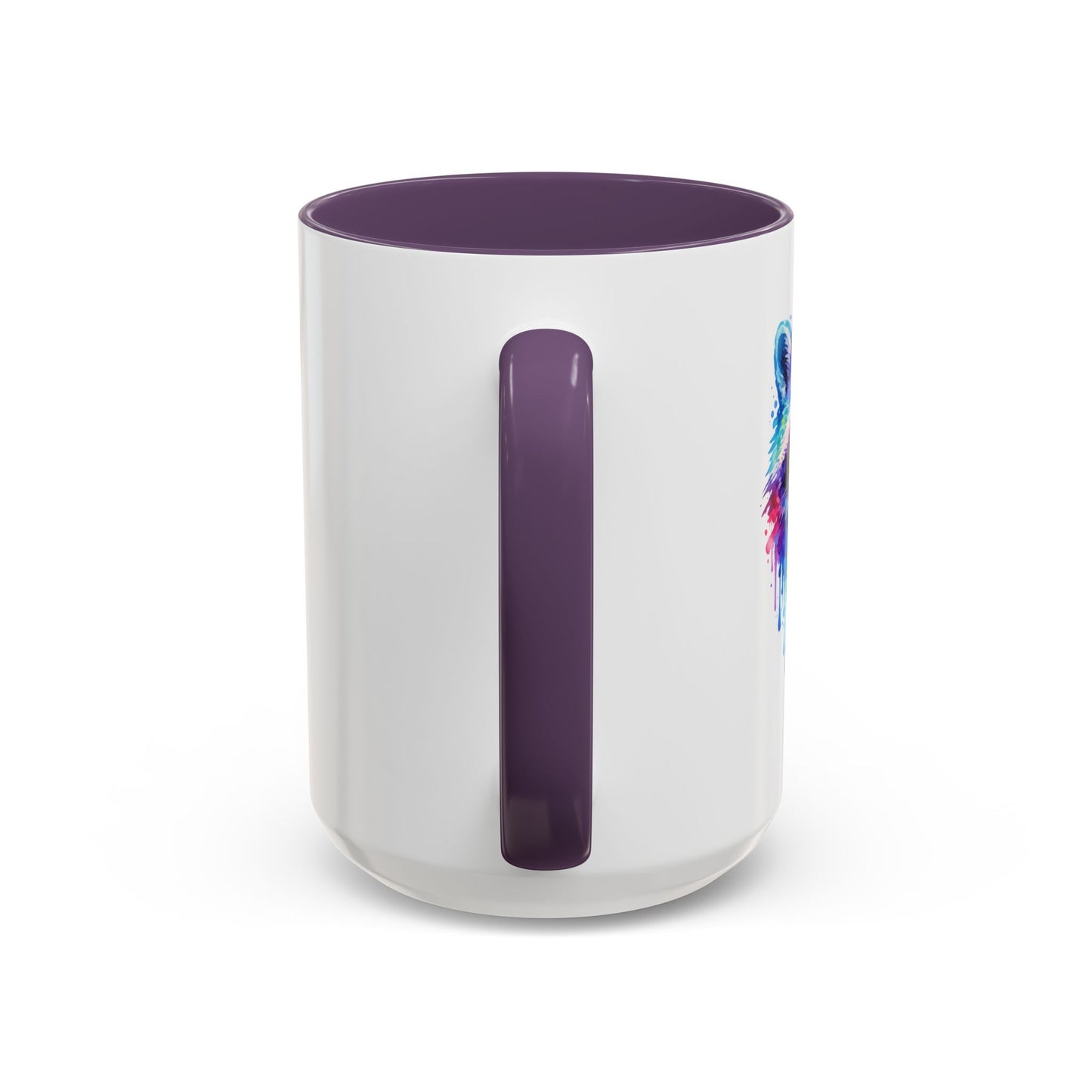 Cheerful Watercolor Raccoon Accent Coffee Mug