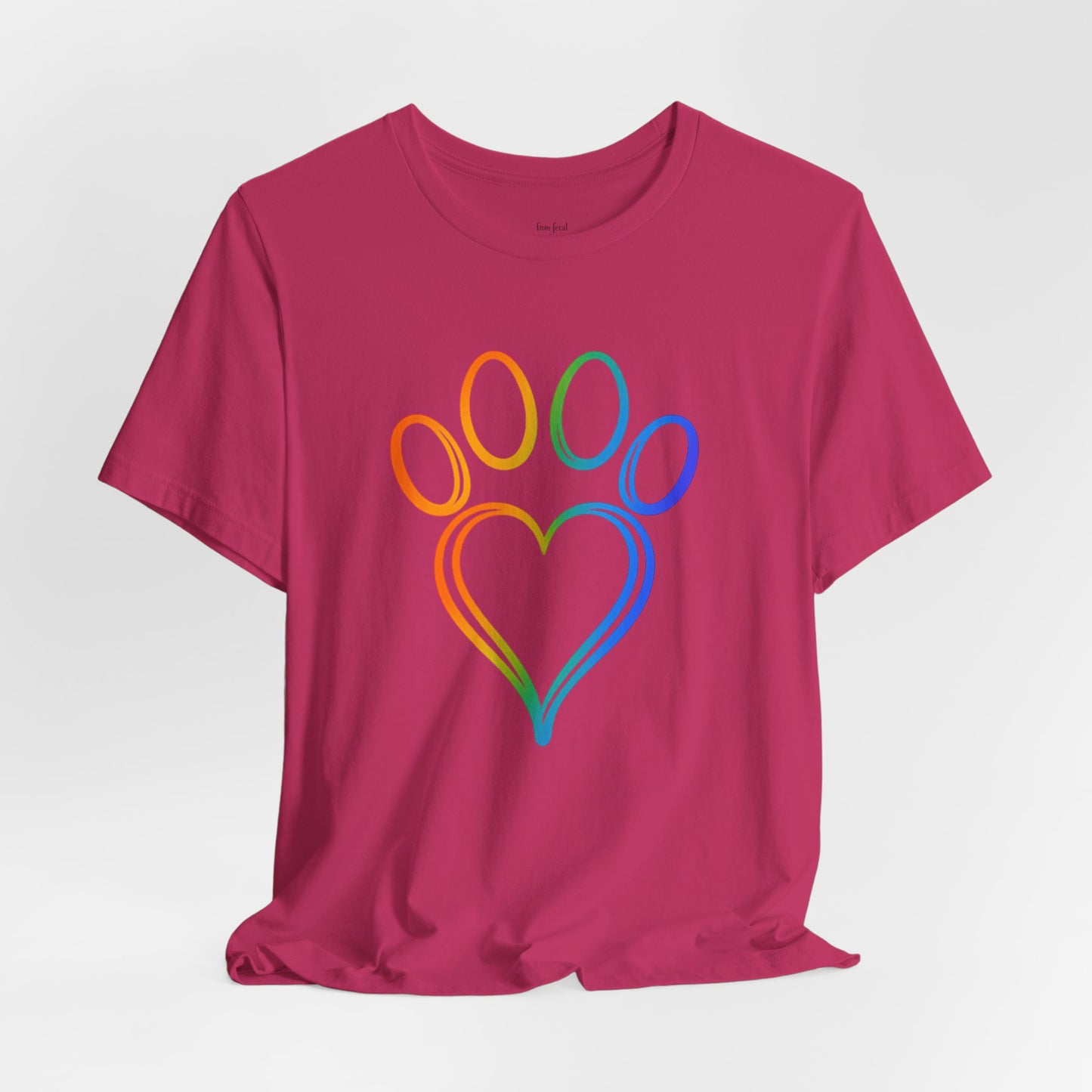 Heart/Paw Colorful Line-Work T-Shirt