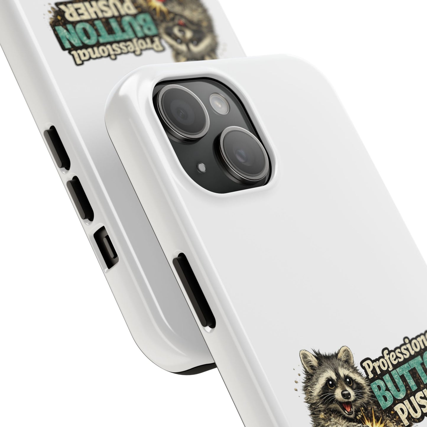 Button Pusher Raccoon Phone Case — Tough & Cute Protective Phone Cover