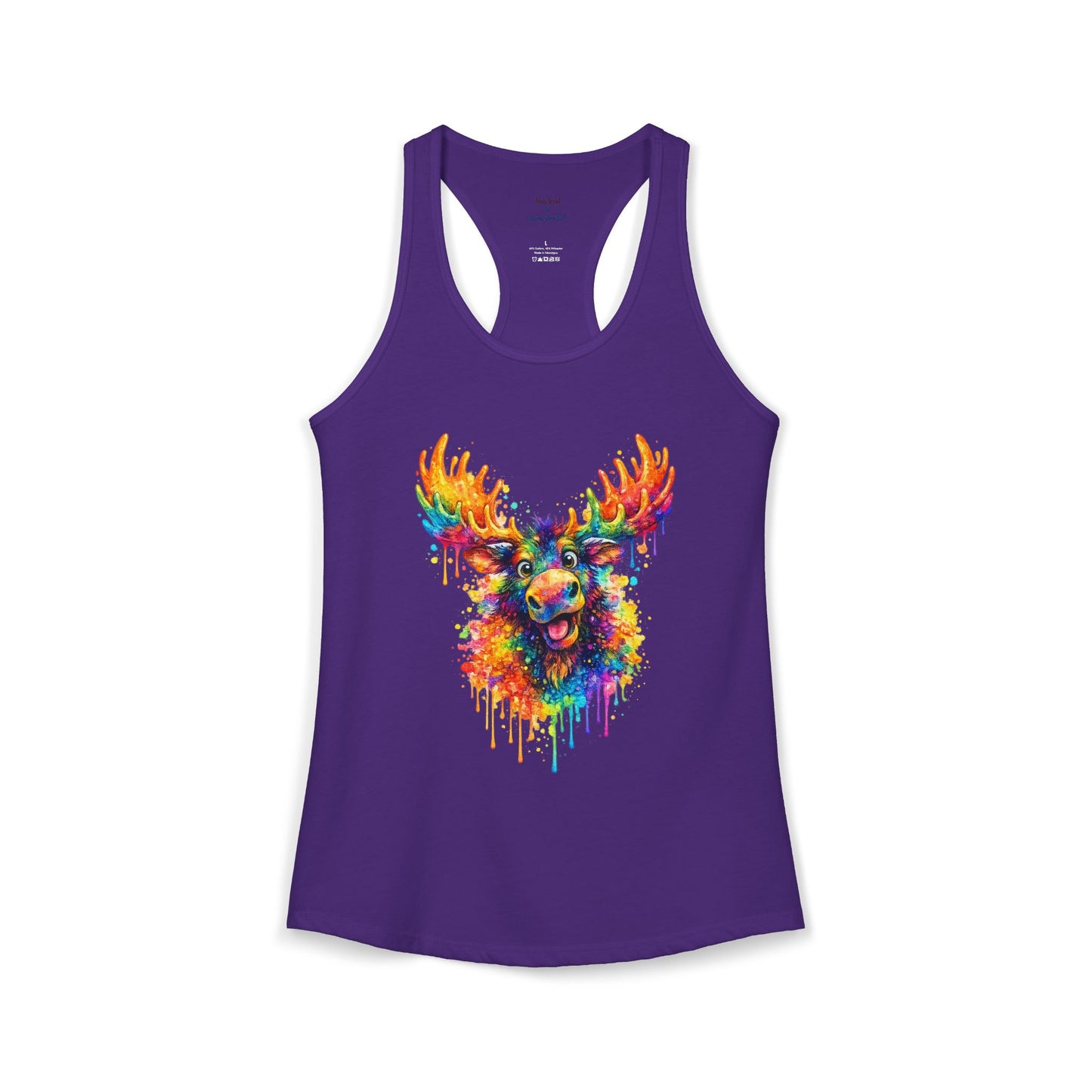 Watercolor Wildlife Moose Racerback Tank