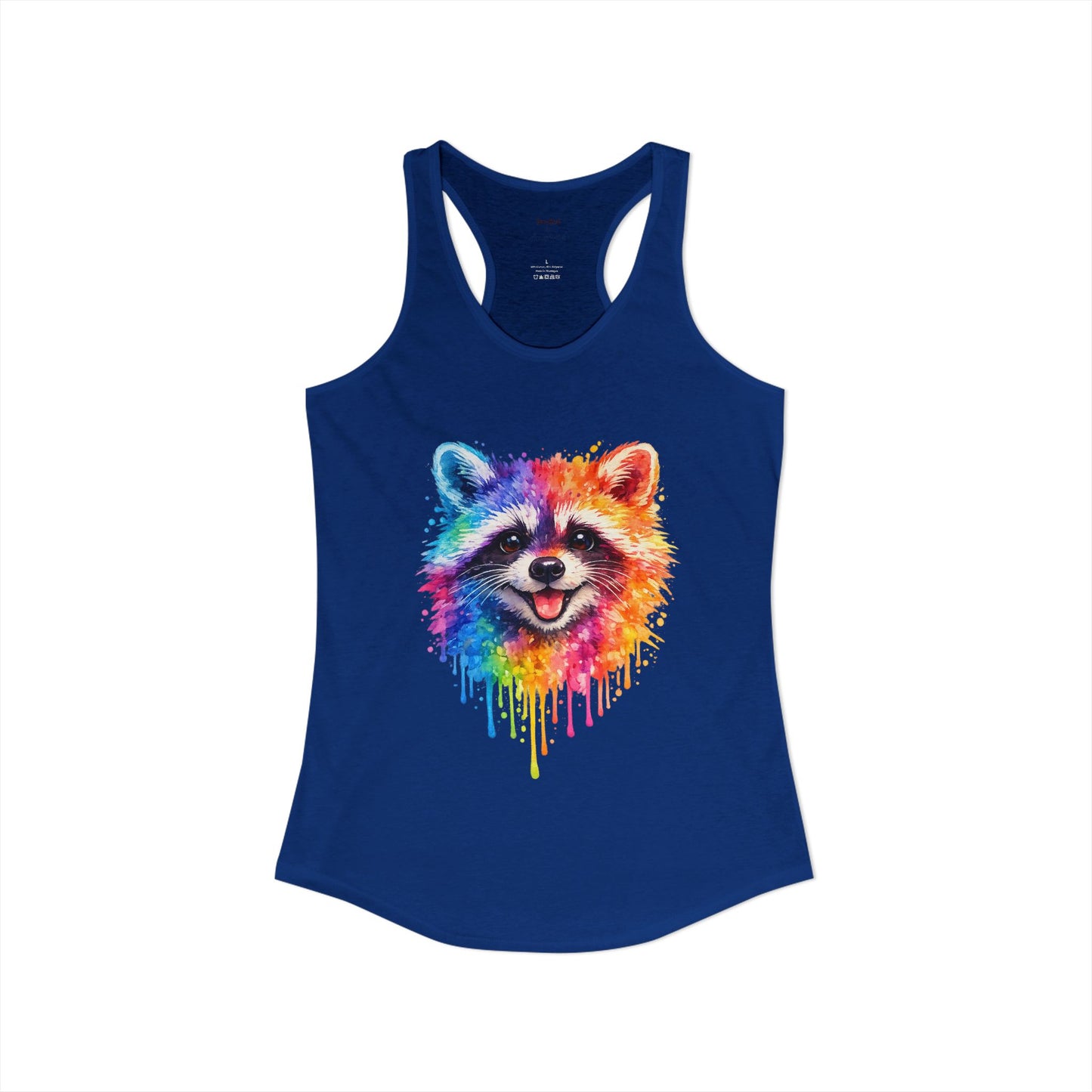 Watercolor Wildlife Raccoon Racerback Tank