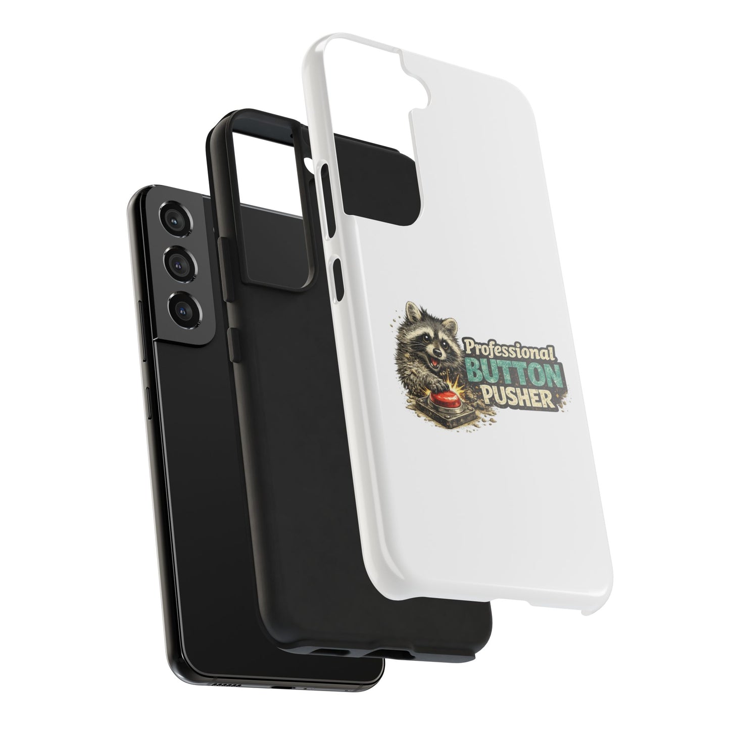 Button Pusher Raccoon Phone Case — Tough & Cute Protective Phone Cover