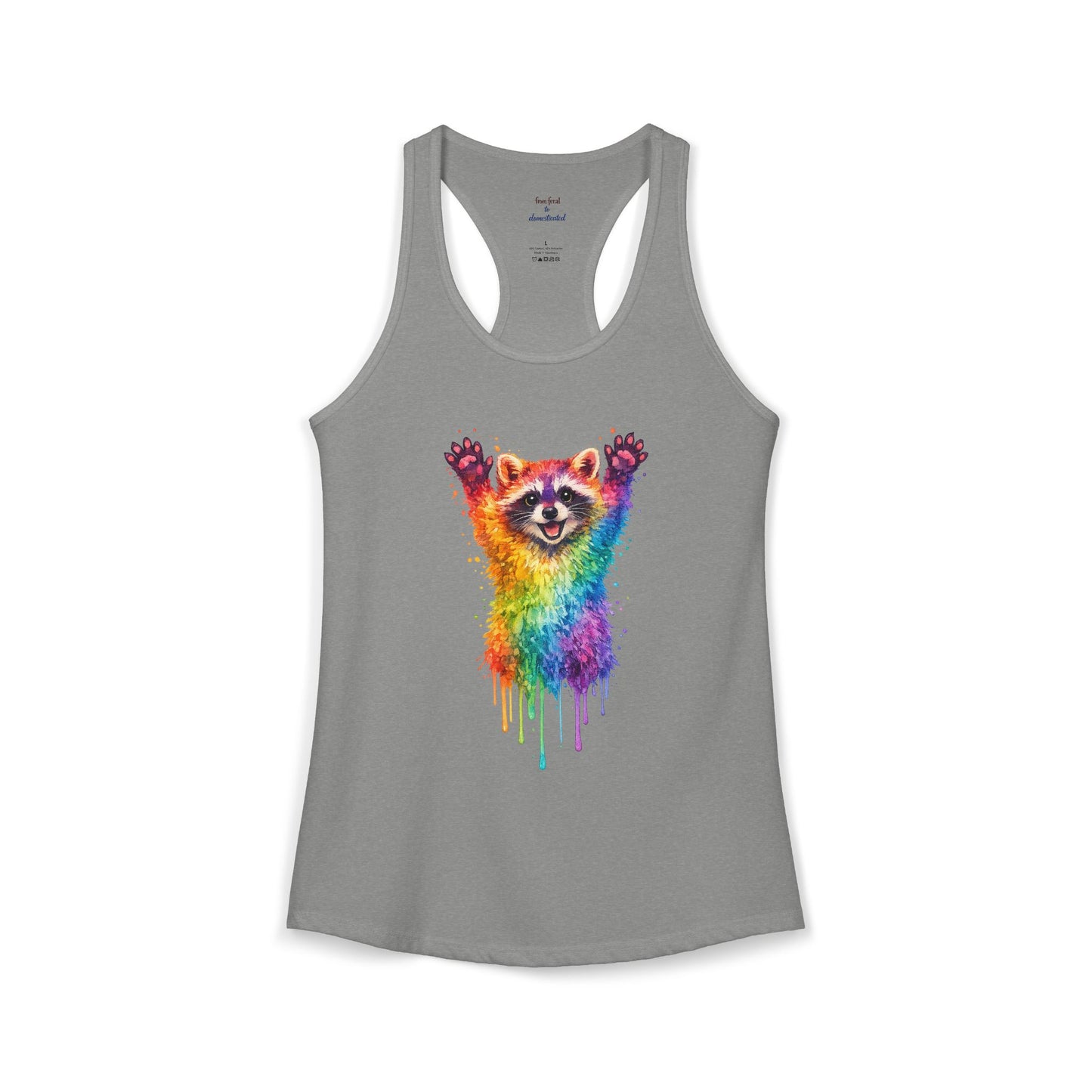 Watercolor Wildlife Raccoon Racerback Tank