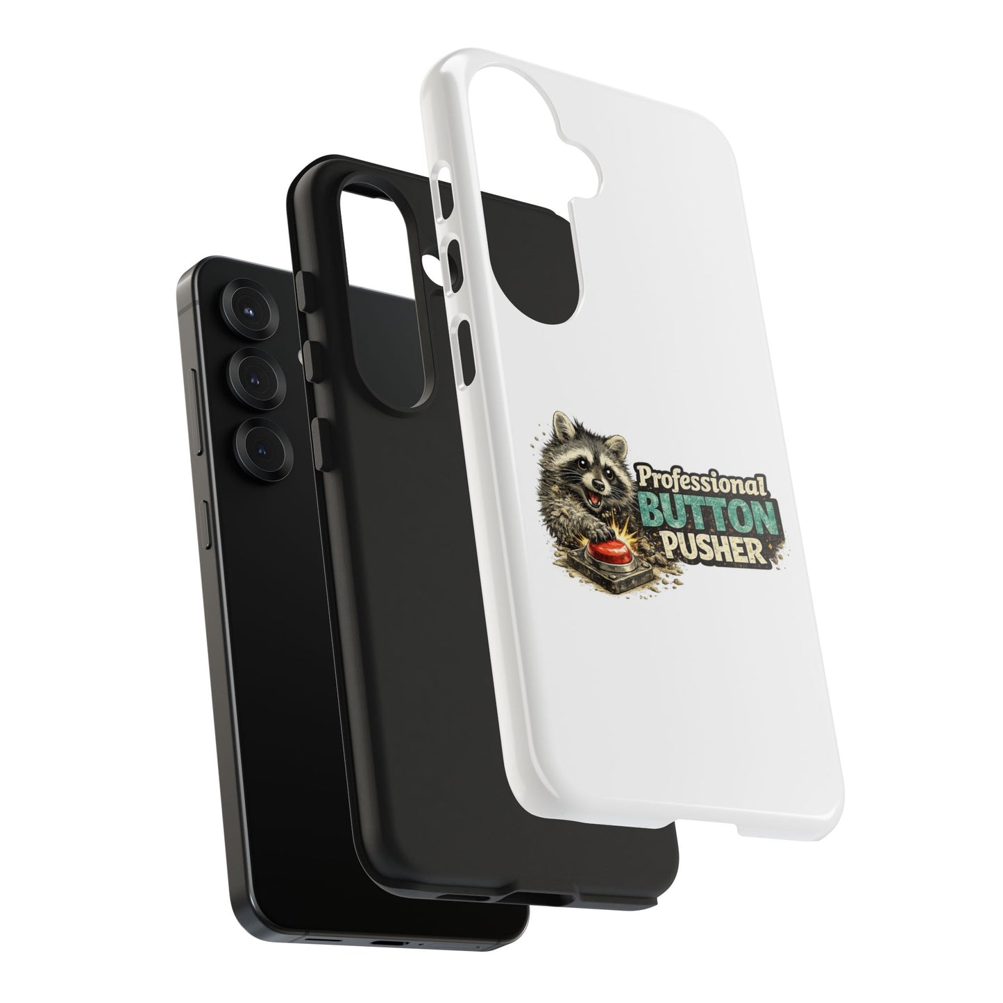 Button Pusher Raccoon Phone Case — Tough & Cute Protective Phone Cover