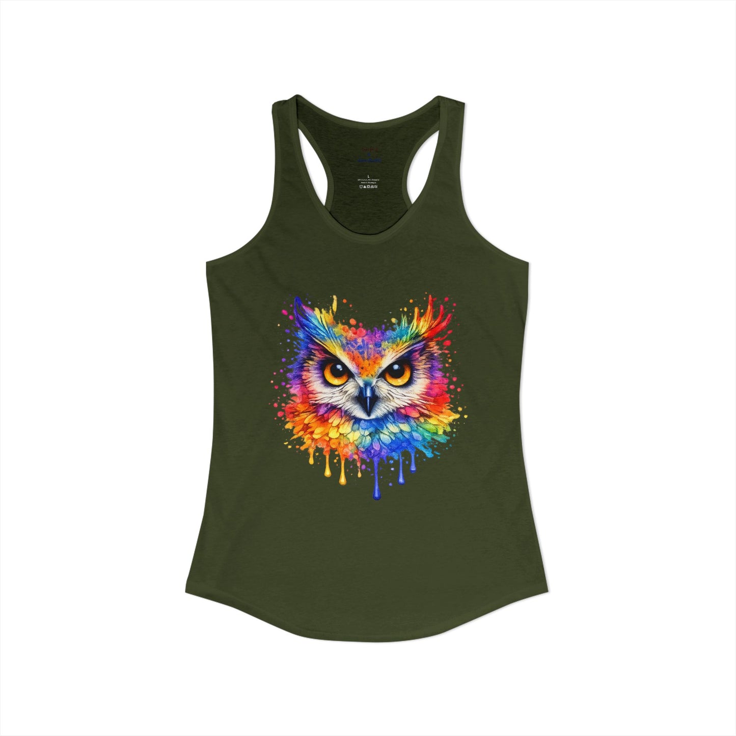 Watercolor Wildlife Owl Racerback Tank