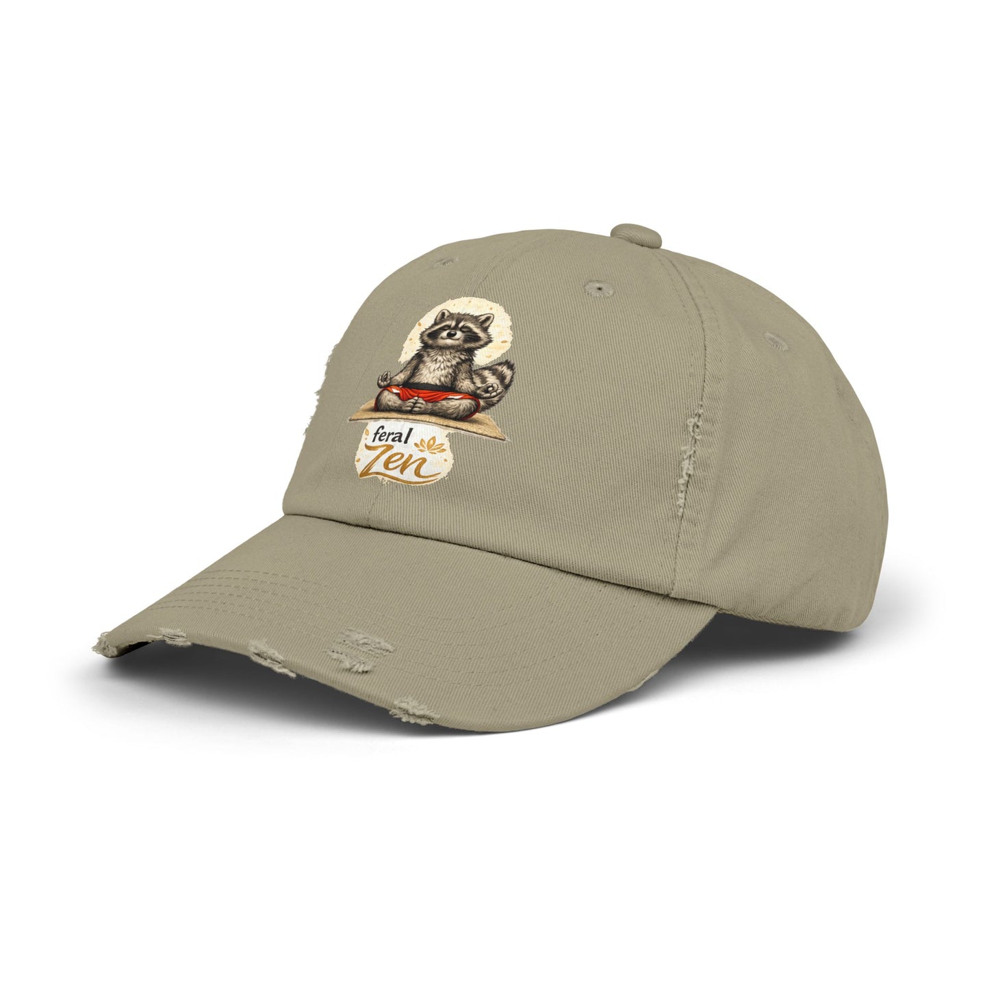 Feral Zen Distressed Cap — Raccoon Mom/Dad Funny Dad Hat