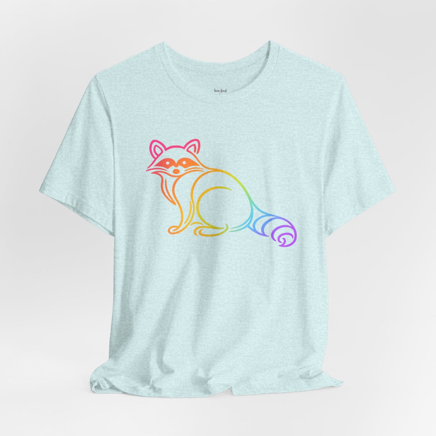Rascal Raccoon Tee — Minimal Line Raccoon Scenic Graphic T-Shirt