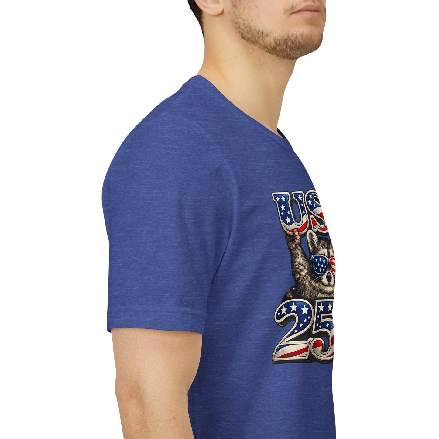 Patriot Raccoon 250th Anniversary T-Shirt — 4th of July Fireworks Flag Tee