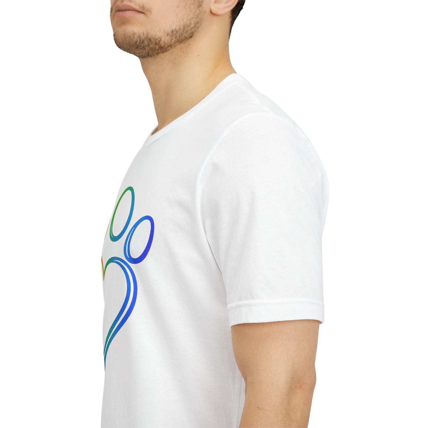 Heart/Paw Colorful Line-Work T-Shirt