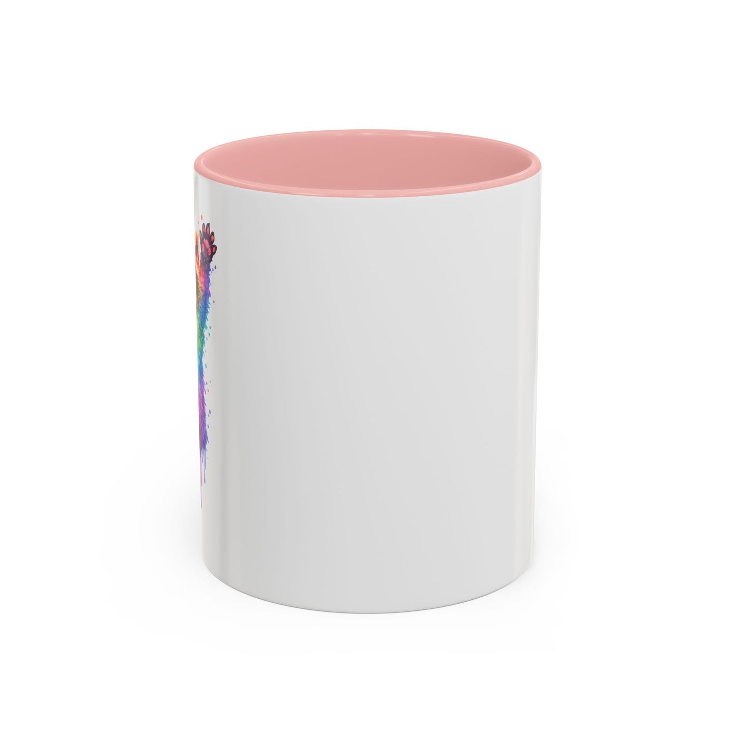 Cheerful Watercolor Raccoon Accent Coffee Mug