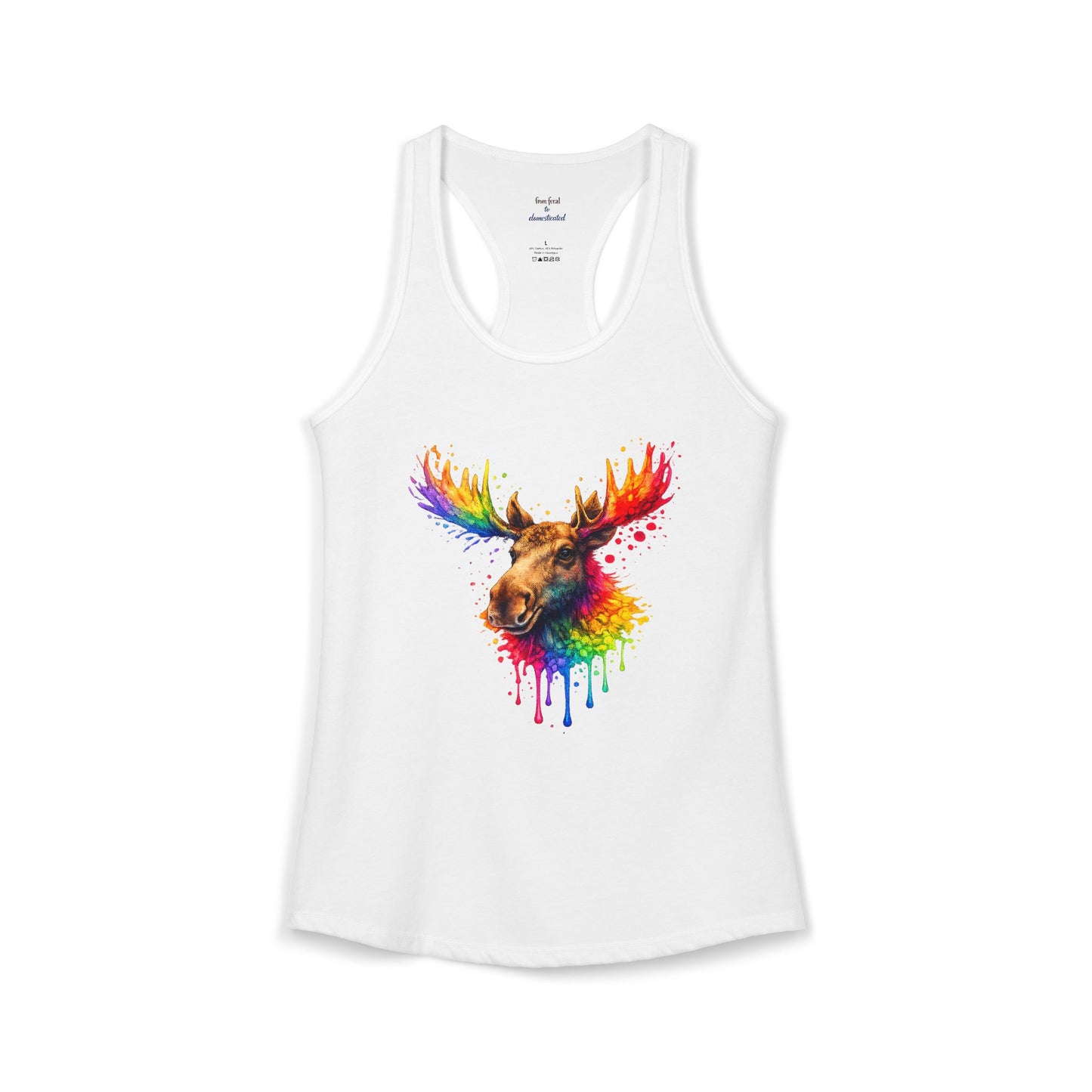 Watercolor Wildlife Moose Racerback Tank