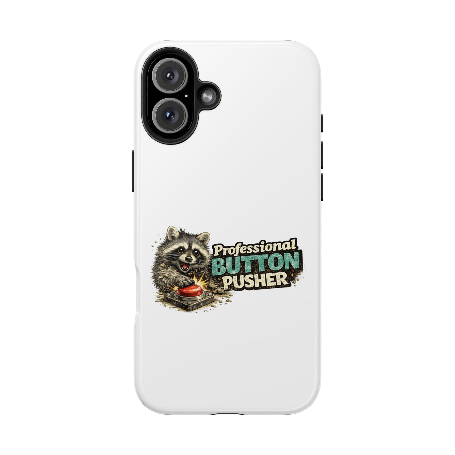Button Pusher Raccoon Phone Case — Tough & Cute Protective Phone Cover