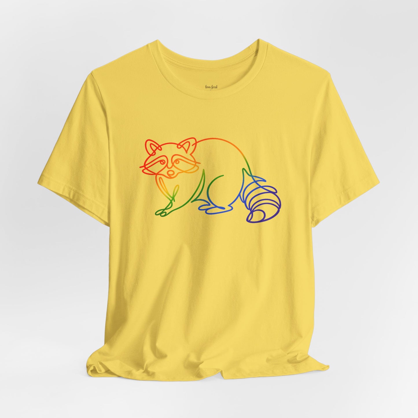 Raccoon Tee — Minimal Line Raccoon Scenic Graphic T-Shirt