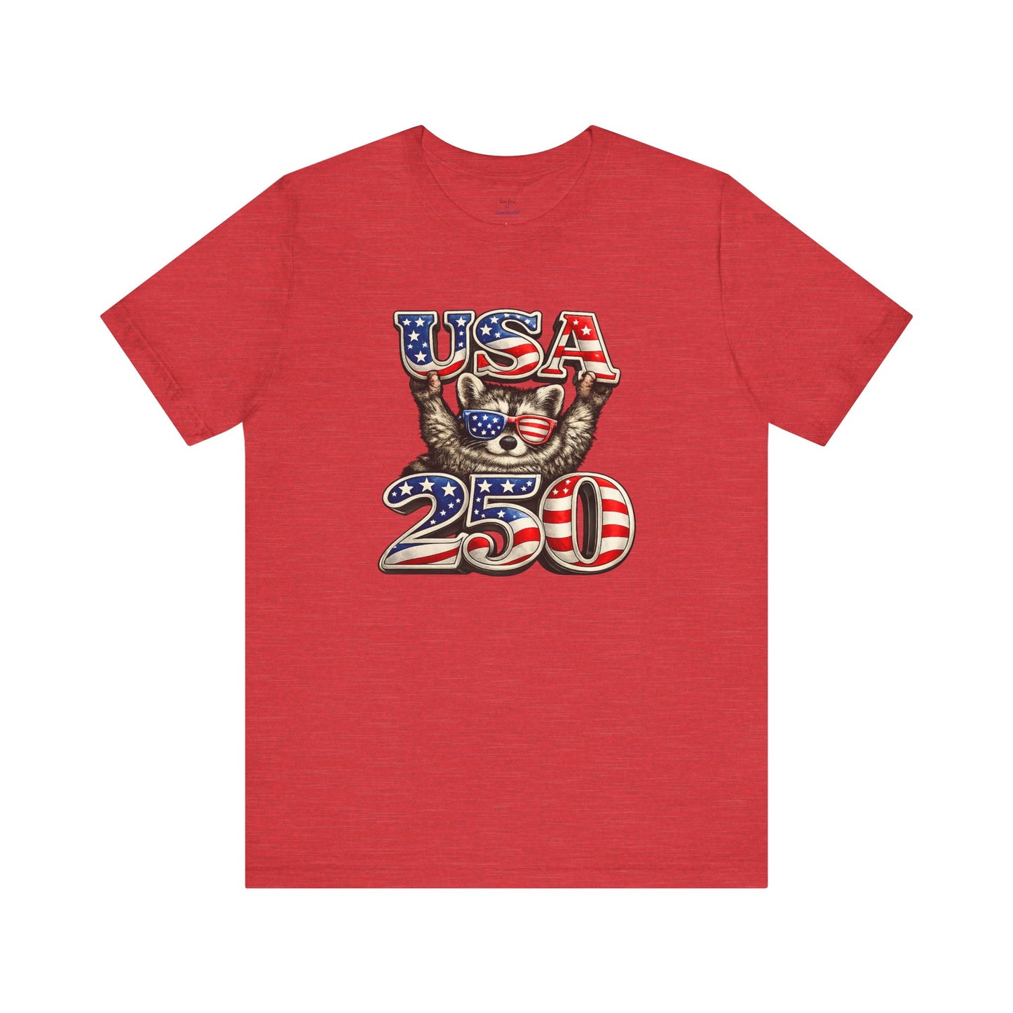 Patriot Raccoon 250th Anniversary T-Shirt — 4th of July Fireworks Flag Tee