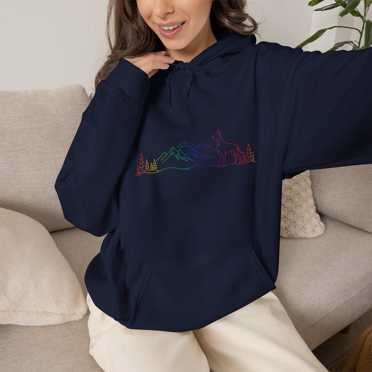 Great Dane, cropped ears, Hoodie