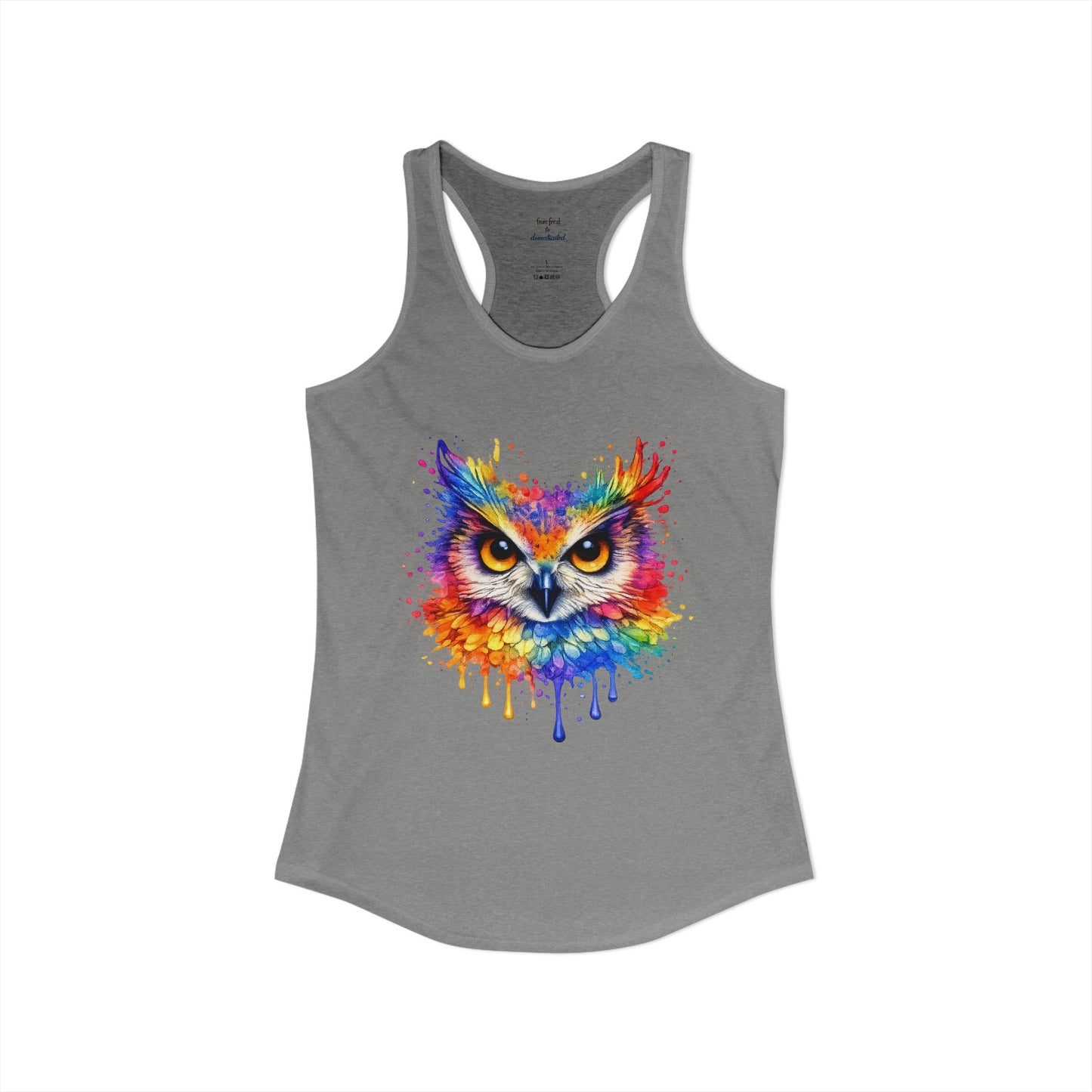 Watercolor Wildlife Owl Racerback Tank