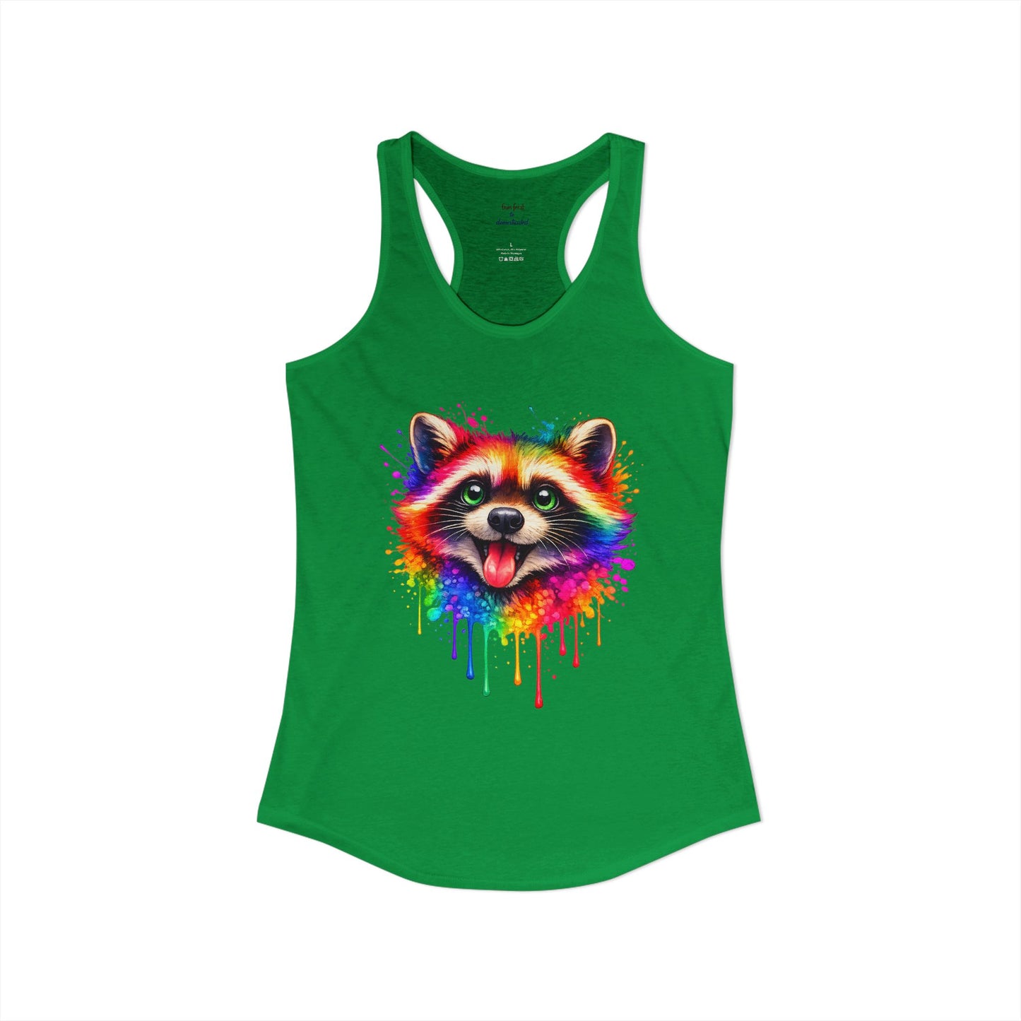 Watercolor Wildlife Raccoon Racerback Tank