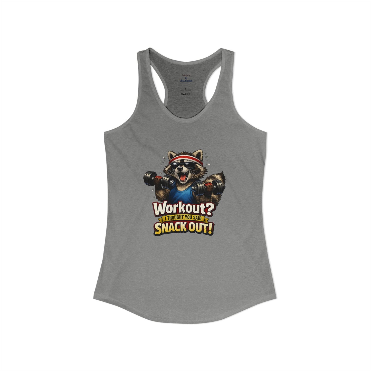 Snack Out Raccoon Racerback Tank