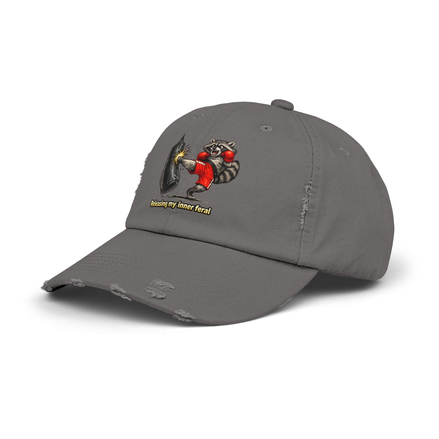Inner Feral Distressed Cap — Raccoon Mom/Dad Funny Dad Hat