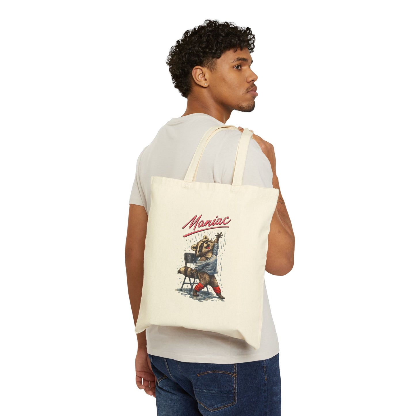 Maniac Raccoon Canvas Tote Bag