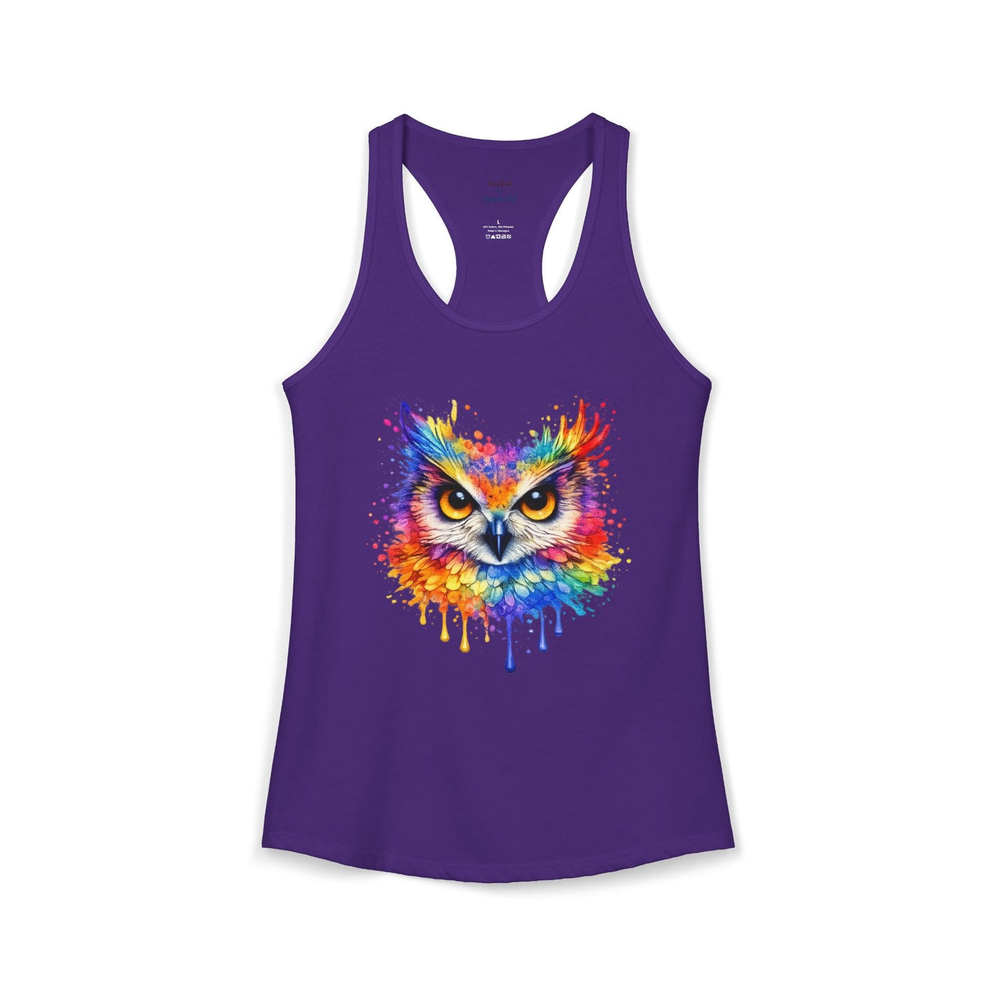 Watercolor Wildlife Owl Racerback Tank