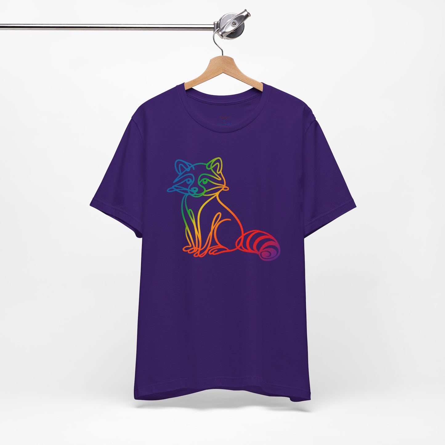 Raccoon Tee — Minimal Line Raccoon Scenic Graphic T-Shirt