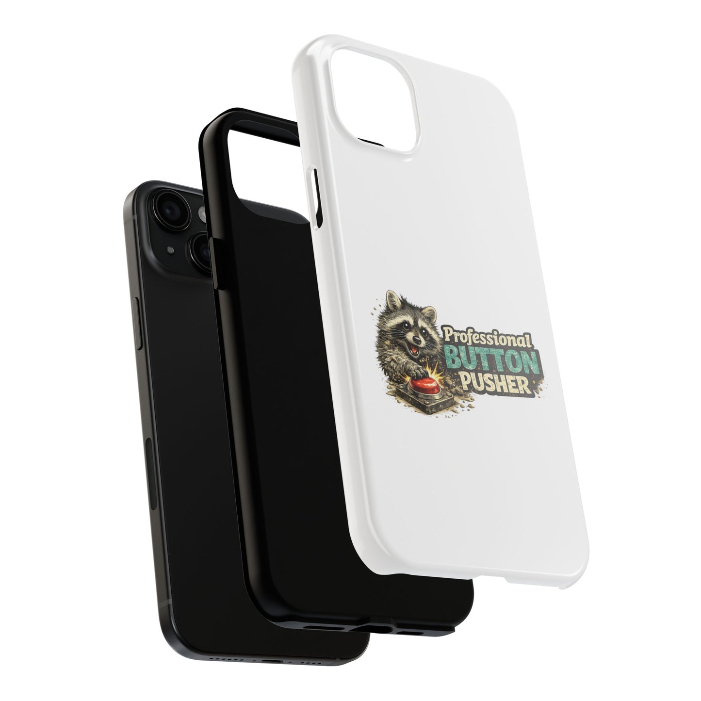 Button Pusher Raccoon Phone Case — Tough & Cute Protective Phone Cover