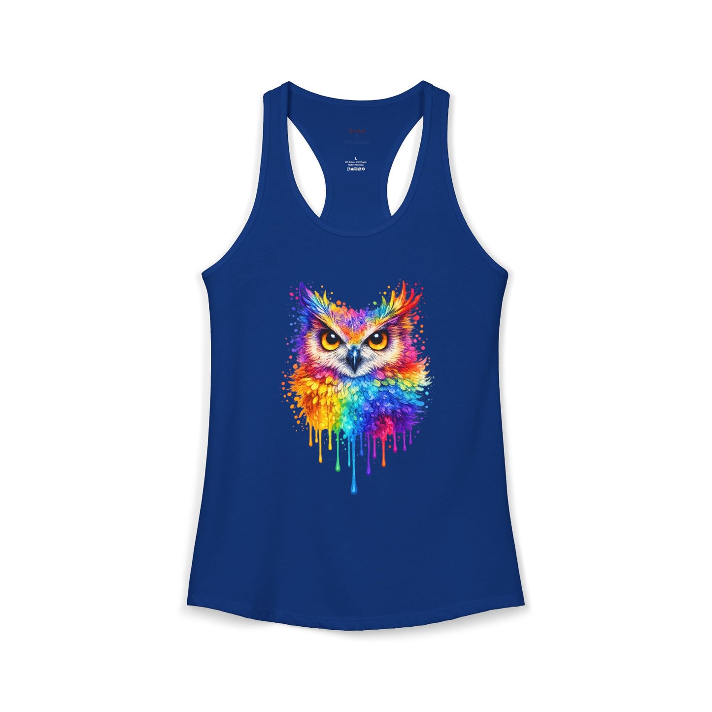 Watercolor Wildlife Owl Racerback Tank