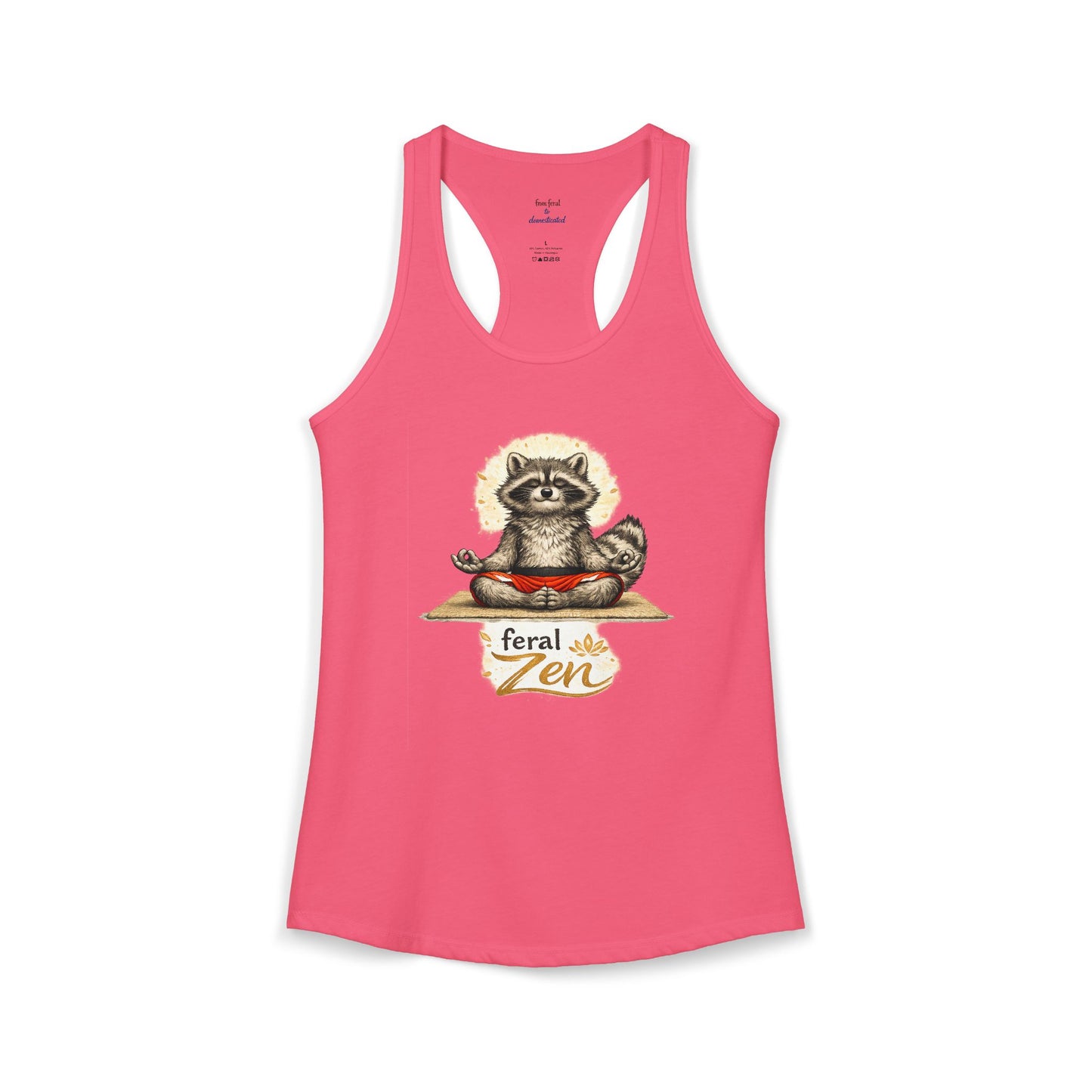 Feral Zen Raccoon Racerback Tank