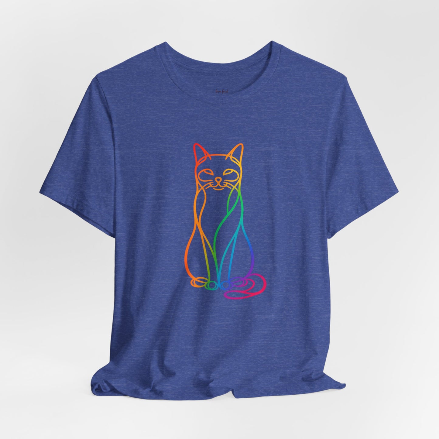 Colorful Line-Work Sitting Cat T-Shirt