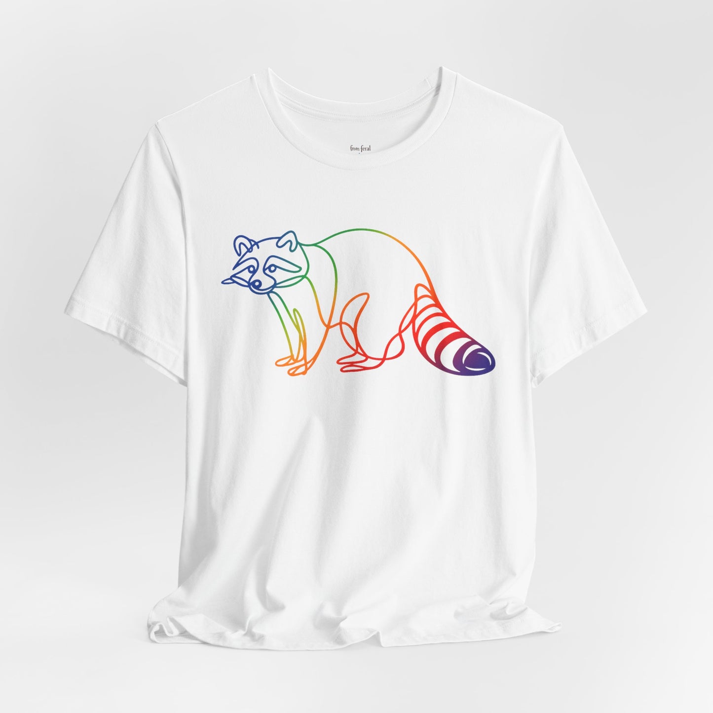 Raccoon Tee — Minimal Line Raccoon Scenic Graphic T-Shirt