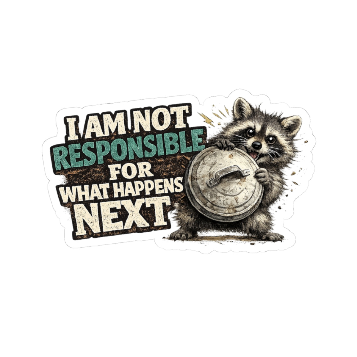 Not Responsible Raccoon Stickers
