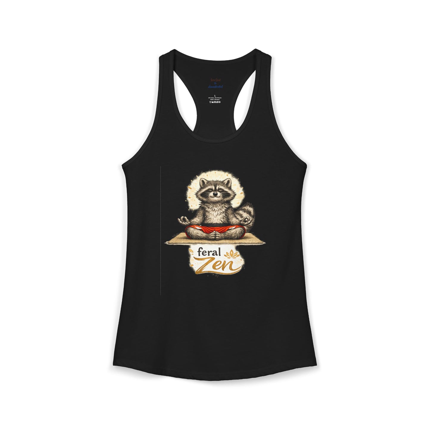 Feral Zen Raccoon Racerback Tank