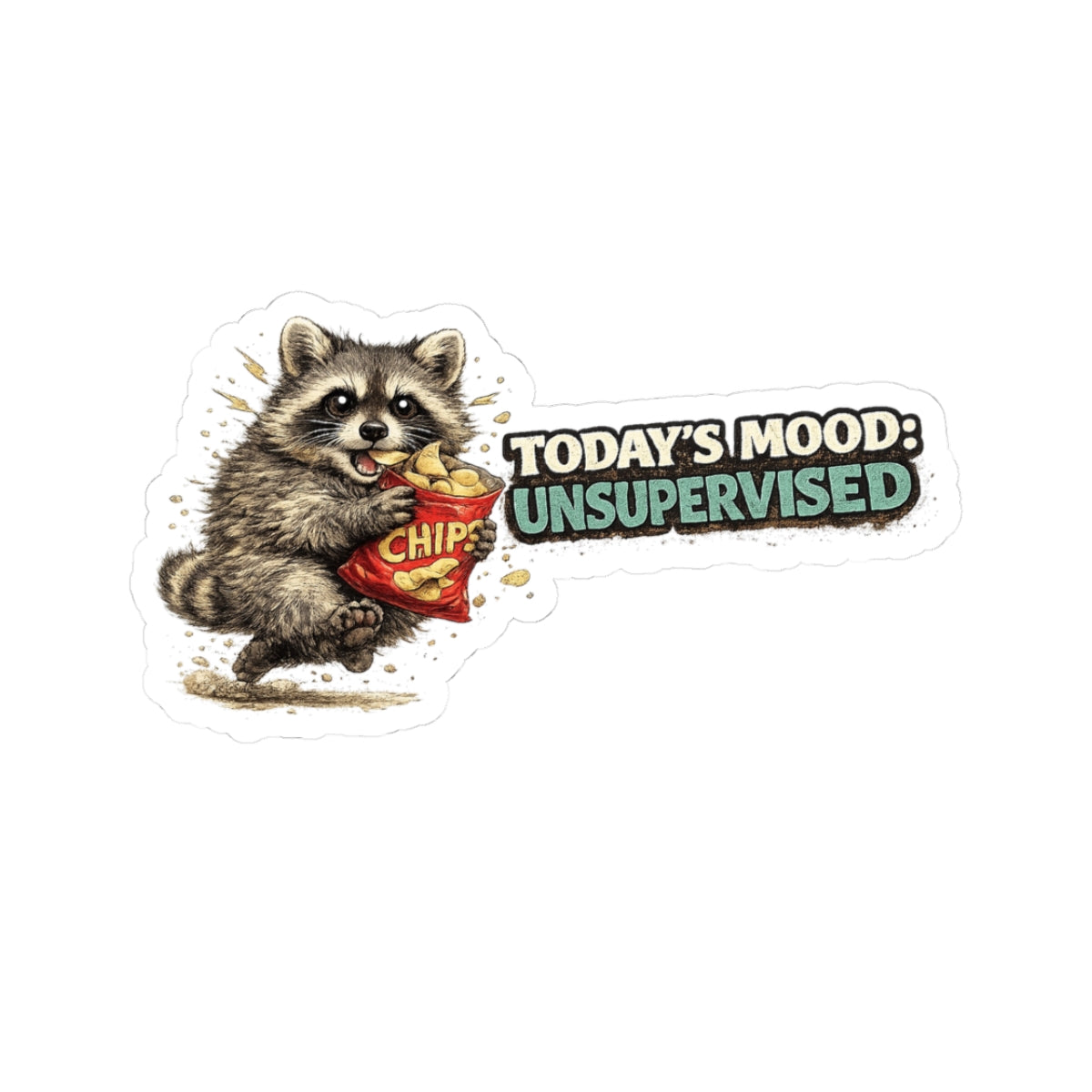 Today's Mood Raccoon Stickers