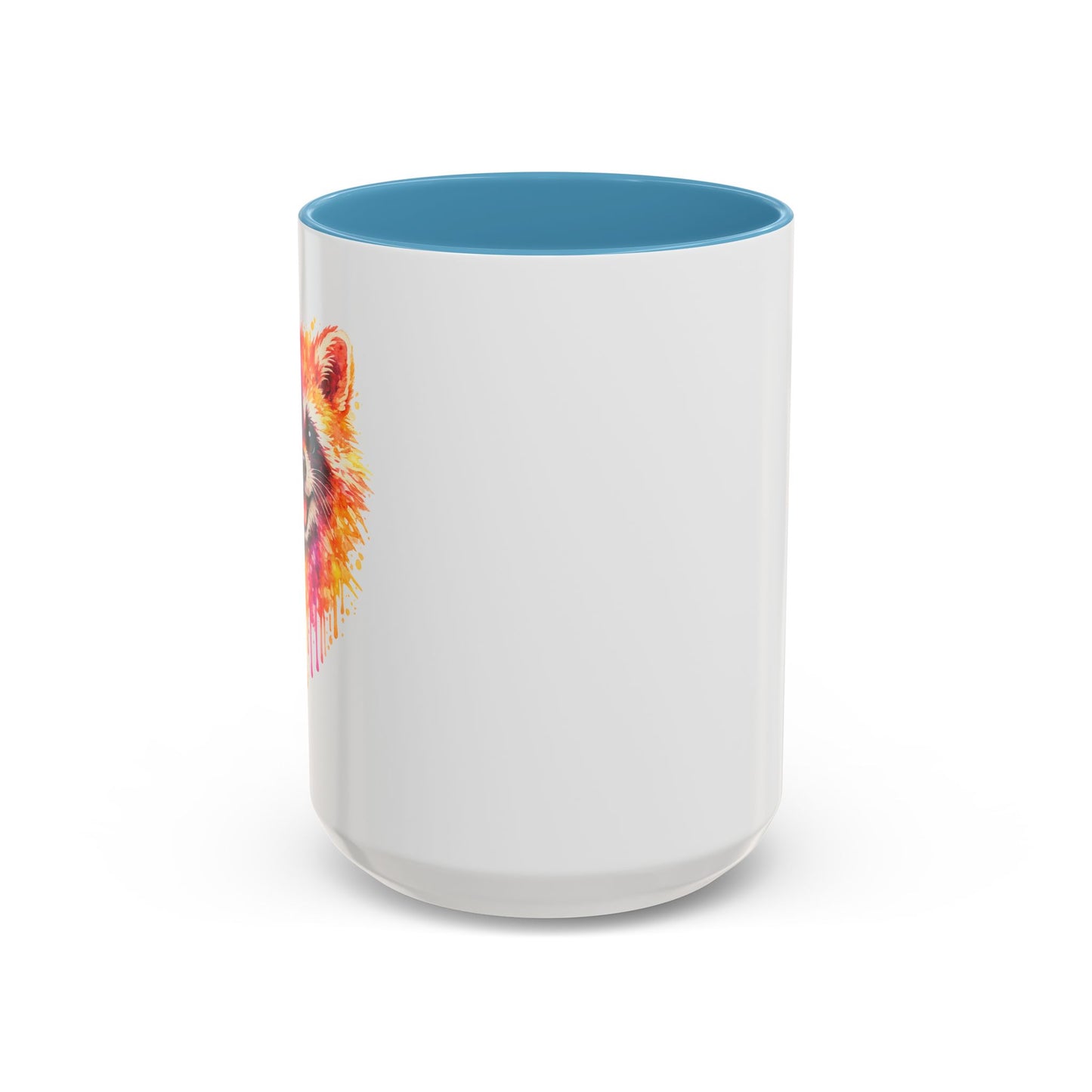 Cheerful Watercolor Raccoon Accent Coffee Mug