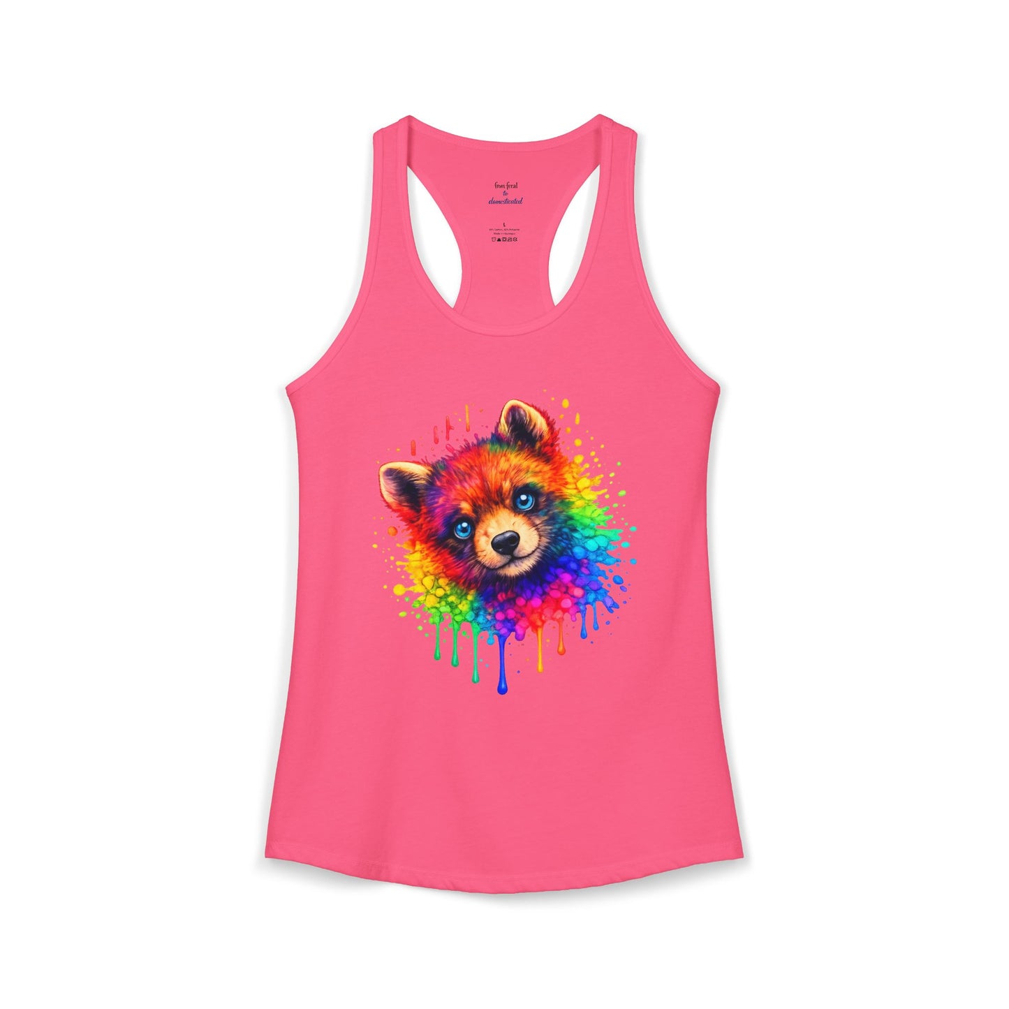 Watercolor Wildlife Bear Cub Racerback Tank