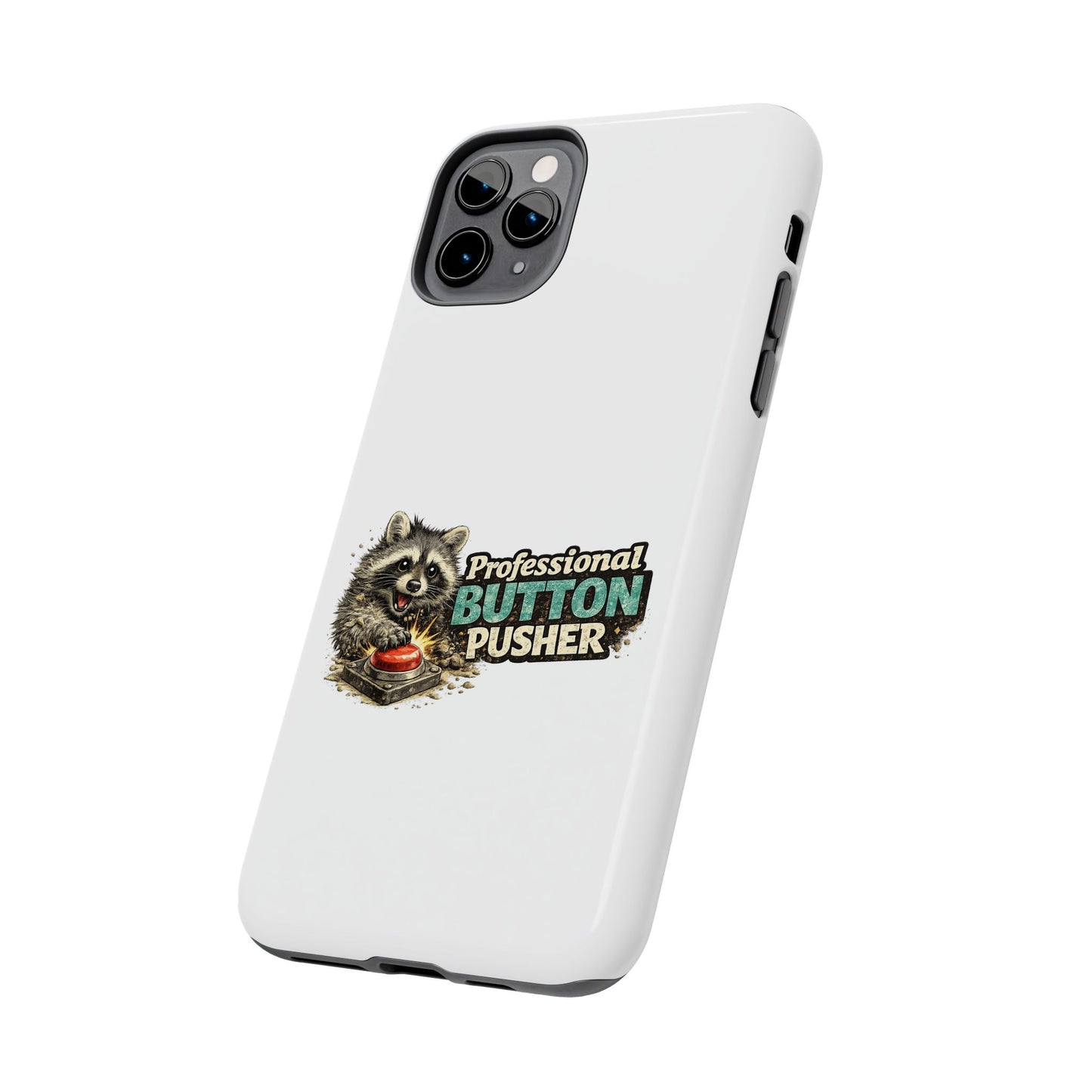 Button Pusher Raccoon Phone Case — Tough & Cute Protective Phone Cover