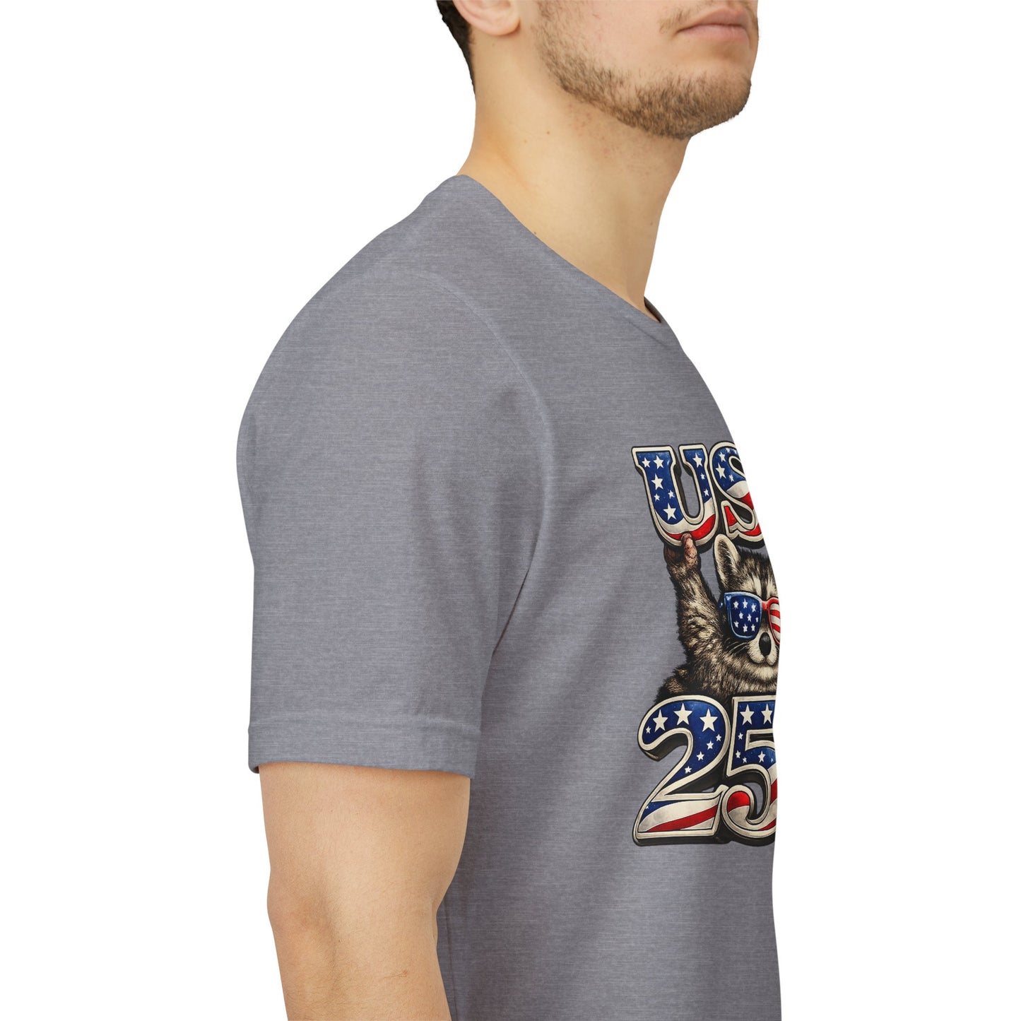 Patriot Raccoon 250th Anniversary T-Shirt — 4th of July Fireworks Flag Tee