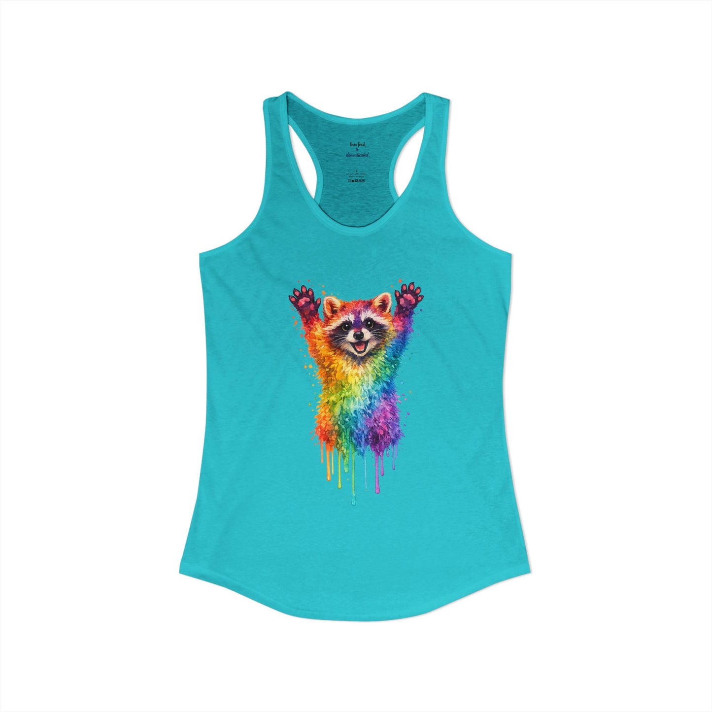 Watercolor Wildlife Raccoon Racerback Tank