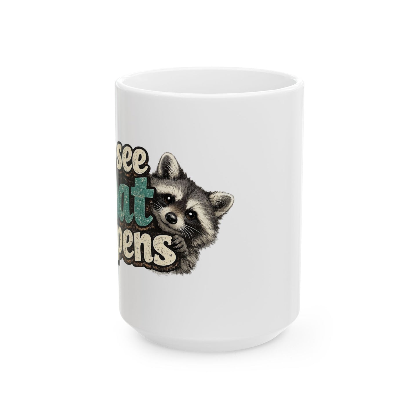 Peeking Raccoon Ceramic Mug  (11oz & 15oz)
