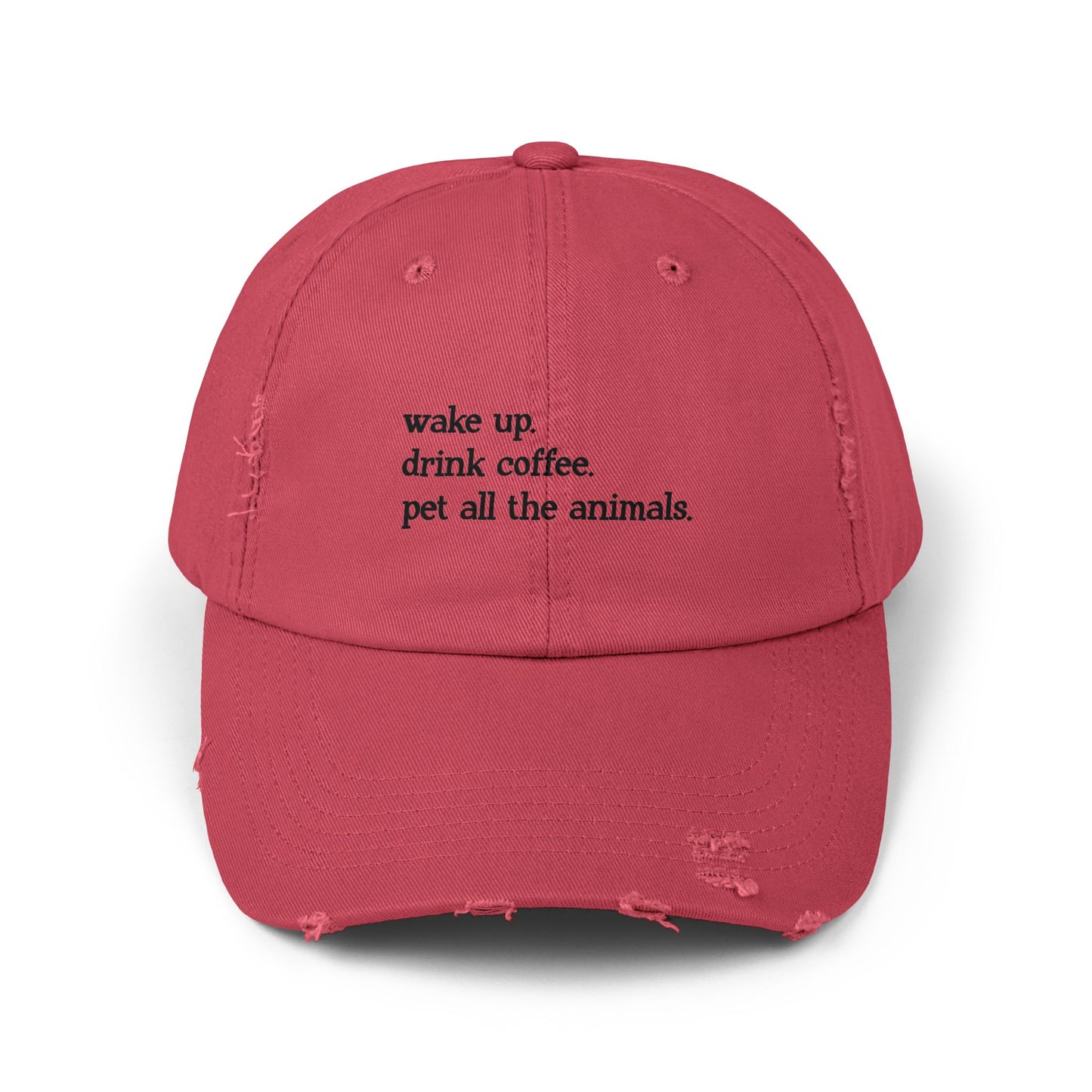 "Wake Up Routine" Distressed Cap —  Funny Truth Hat