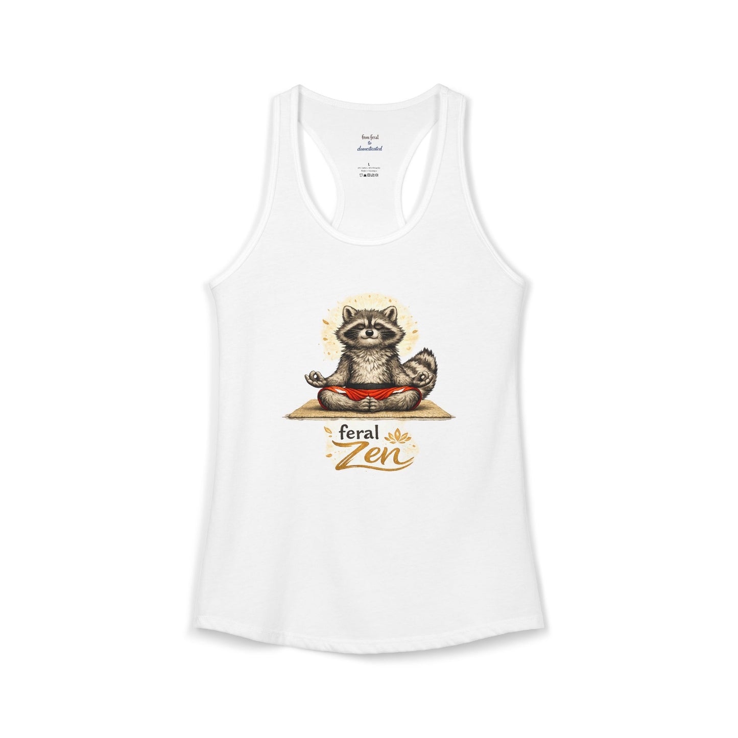 Feral Zen Raccoon Racerback Tank