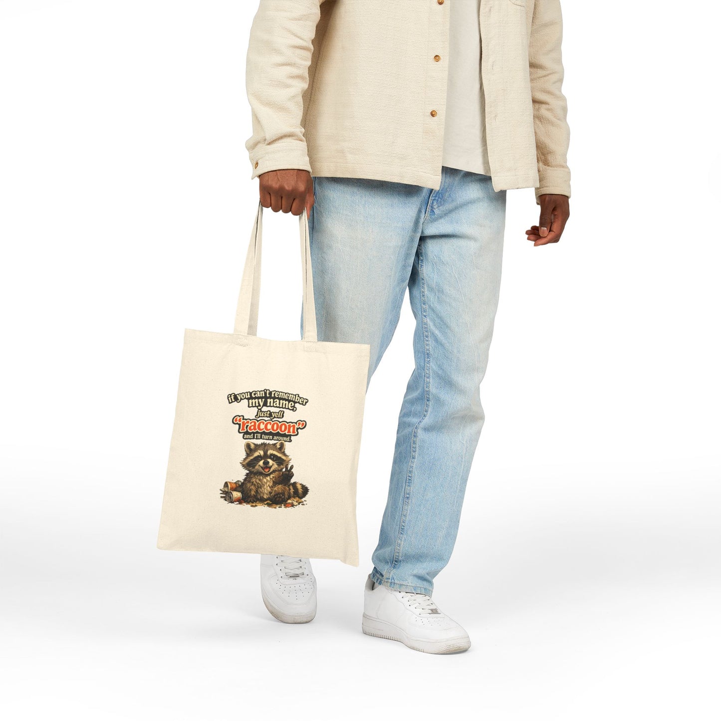 Yell Raccoon Canvas Tote Bag