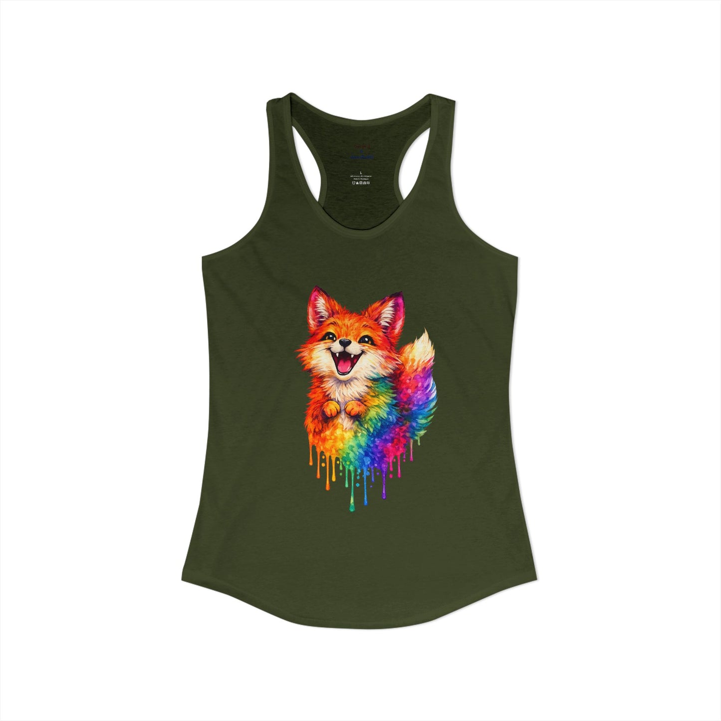Watercolor Wildlife Fox Racerback Tank