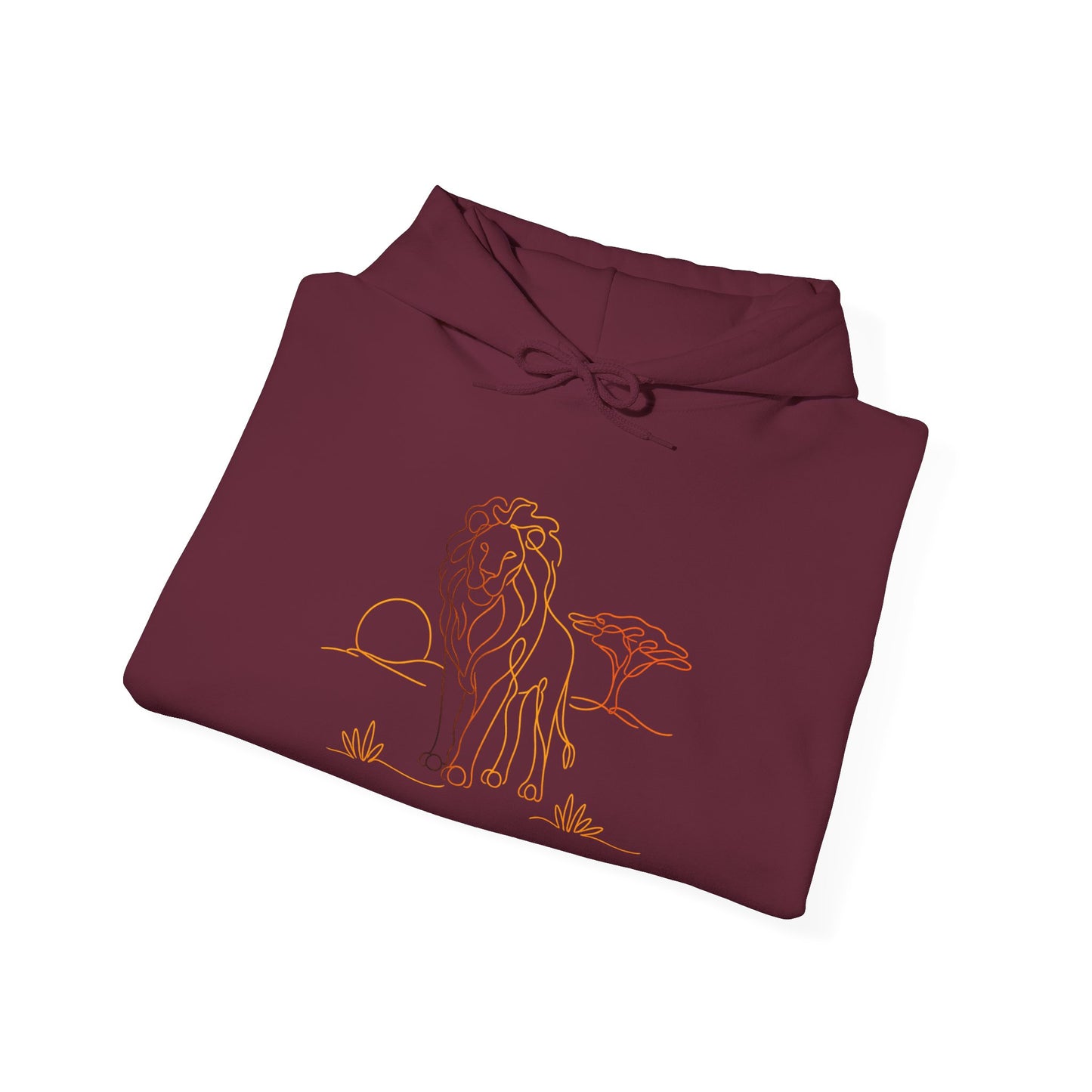 Lion Line Art Hoodie — Minimal Safari Sweatshirt