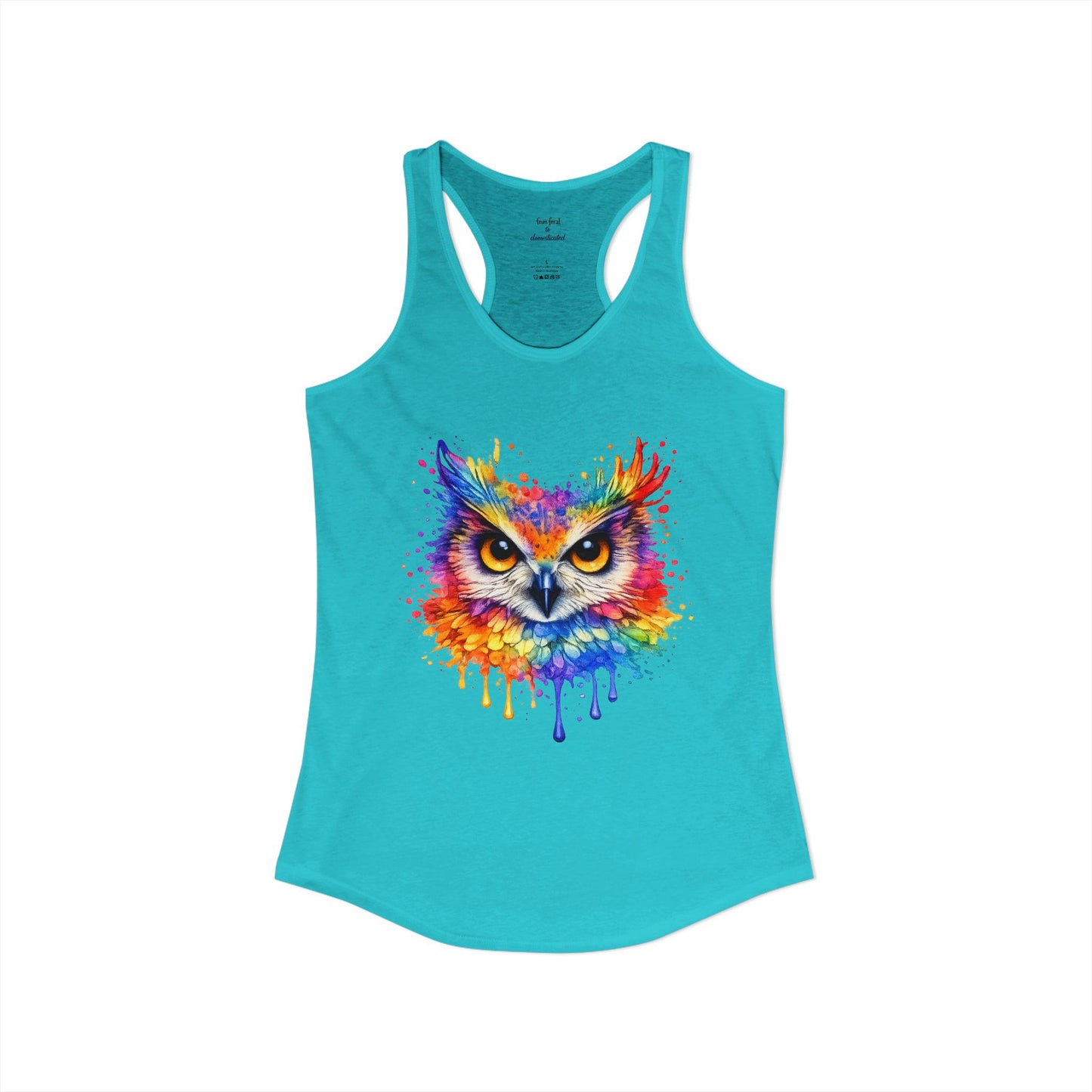 Watercolor Wildlife Owl Racerback Tank